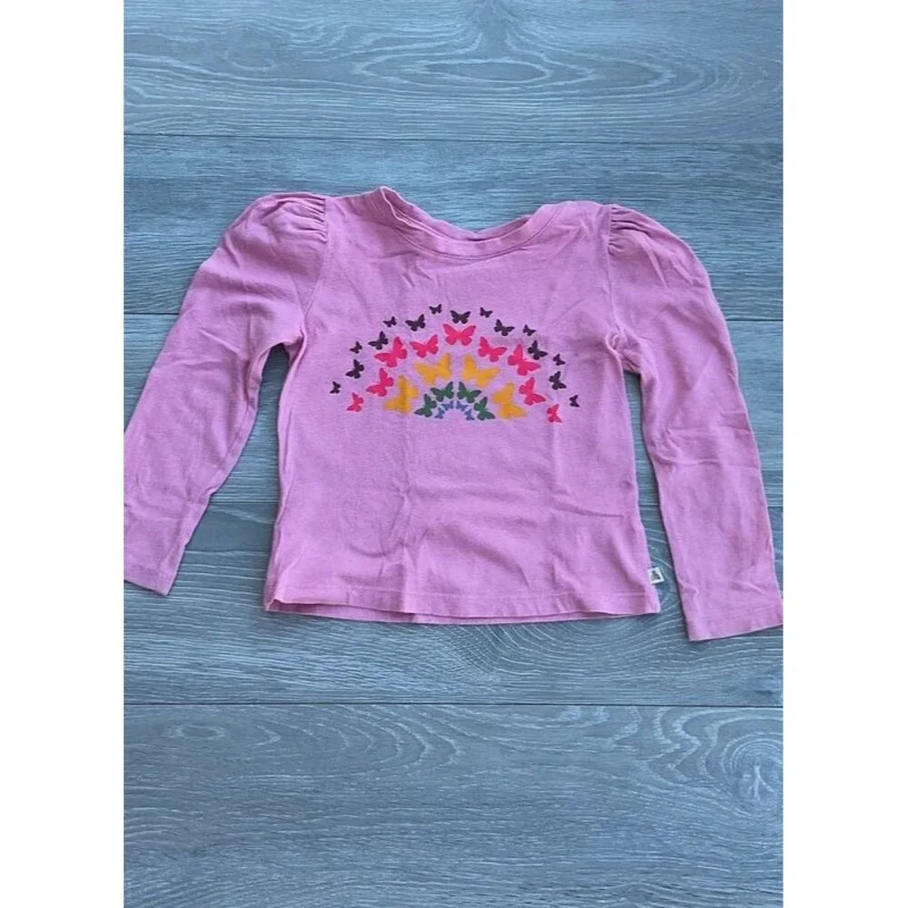 BabyGap Pink Long Sleeved Rainbow Butterfly Shirt - Size 4